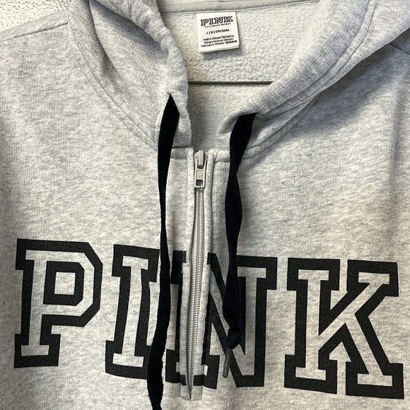 Victoria Secret PINK. 1/4 zip Hoodie Gray size Large - Picture 2 of 4